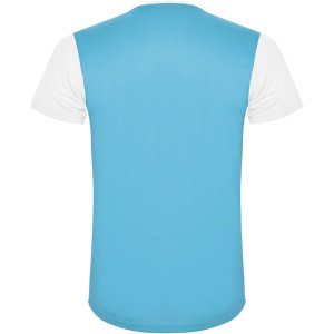 Detroit rvid ujj uniszex sportpl, white, turquois (T-shirt, pl, kevertszlas, mszlas)