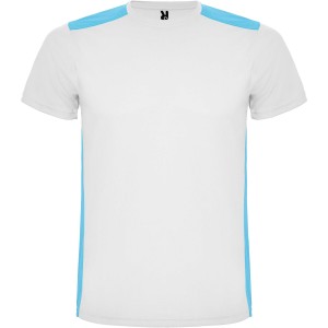 Detroit rvid ujj uniszex sportpl, white, turquois (T-shirt, pl, kevertszlas, mszlas)