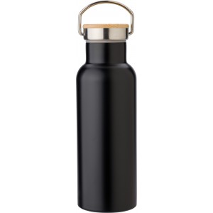 Duplafal rozsdamentes acl palack, 500 ml, fekete (termosz)