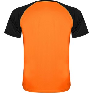 Indianapolis rvid ujj uniszex sportpl, fluor orange, solid black (T-shirt, pl, kevertszlas, mszlas)