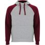 Roly Badet uniszex kapucnis pulver, Heather grey, Garnet