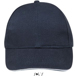 Sols Buffalo 6 paneles baseballsapka, French Navy/White