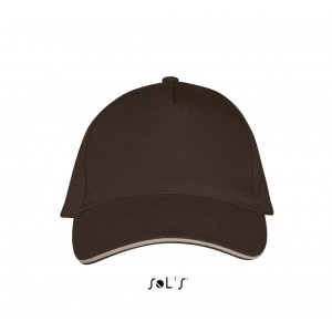 Sols Long Beach 5 paneles sapka, Chocolate/Beige